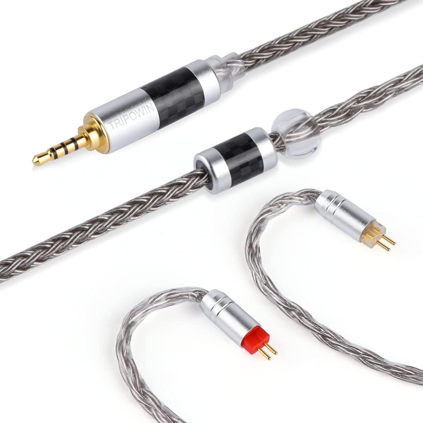 Zonie 16 Core Silver Plated Cable SPC Earphone Cable for KZ ZSX, ZSN Pro, ZS10 Pro Nf2U, QDC Iems(Qdc-2.5Mm, Grey)